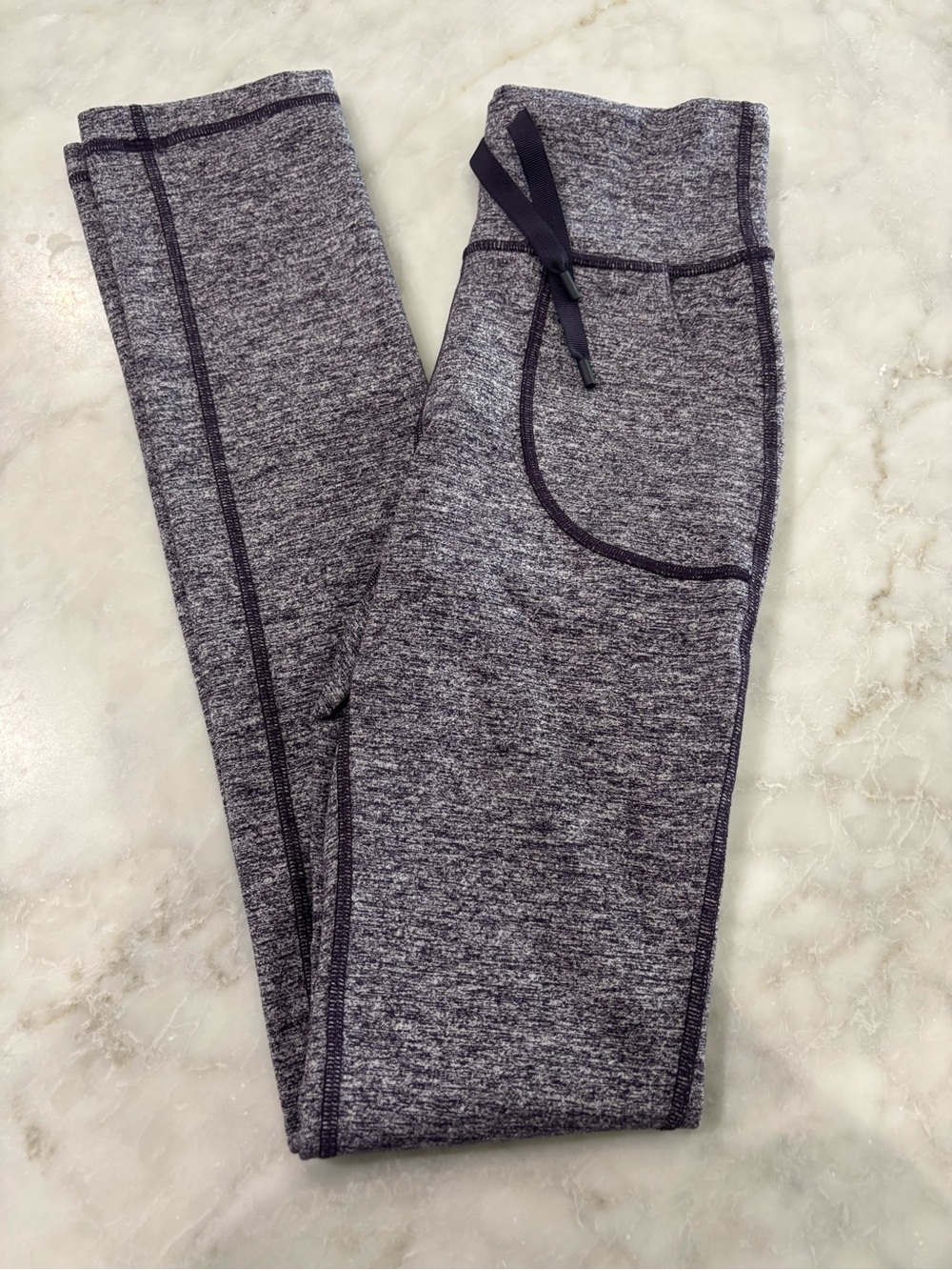lululemon athletica Heather Gray and Purple Leggings with Pocket